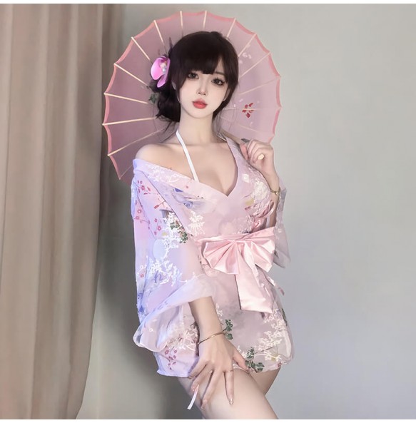 FEE ET MOI - Embroidered Floral Kimono (Pink)